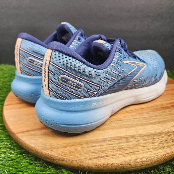 Brooks Glycerin 20 Shoes Womens Size 8.5 Blue White Athletic Running Sneakers - Picture 2 of 14
